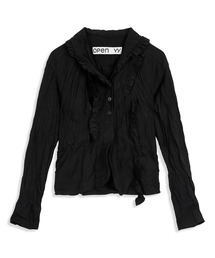 open YY 黒 ジャケット OPEN YY] CLASSIC LEATHER ZIP JACKET, BLACK 正規品 韓国ブランド