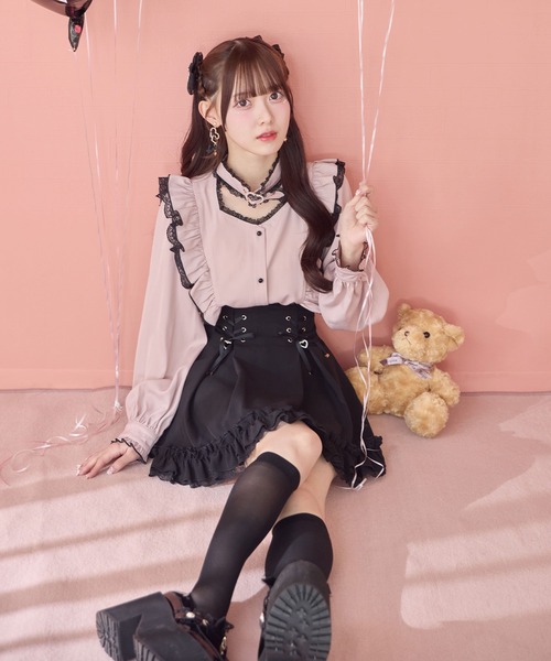 ROJITA（ロジータ）の「【revival】ハートバックルラッフルフリルブラウス（シャツ/ブラウス・レディース・ブラック/ピンク/ホワイト・FREE）」の18枚目の写真