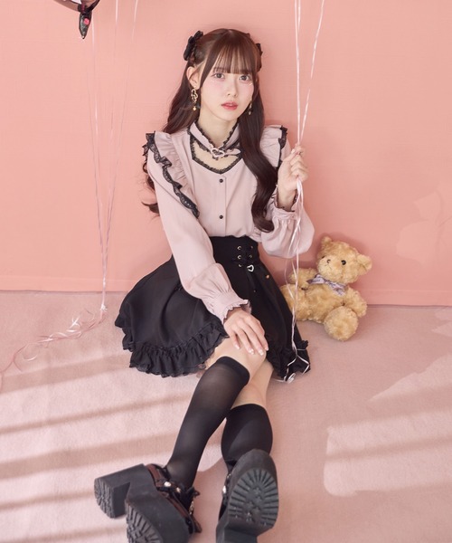 ROJITA（ロジータ）の「【revival】ハートバックルラッフルフリルブラウス（シャツ/ブラウス・レディース・ブラック/ピンク/ホワイト・FREE）」の19枚目の写真