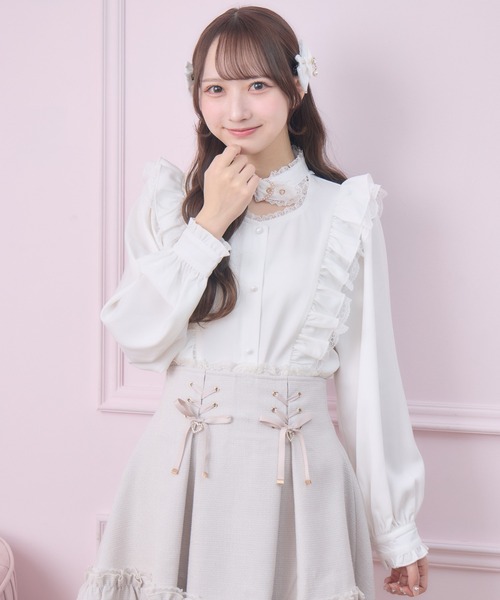 ROJITA（ロジータ）の「【revival】ハートバックルラッフルフリルブラウス（シャツ/ブラウス・レディース・ブラック/ピンク/ホワイト・FREE）」の13枚目の写真