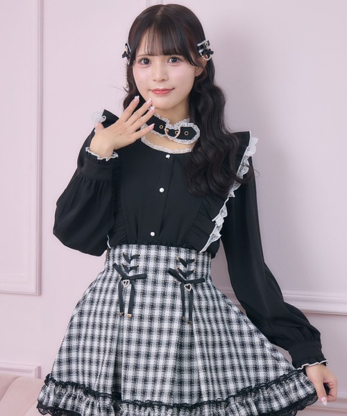 ROJITA（ロジータ）の「【revival】ハートバックルラッフルフリルブラウス（シャツ/ブラウス・レディース・ブラック/ピンク/ホワイト・FREE）」の10枚目の写真