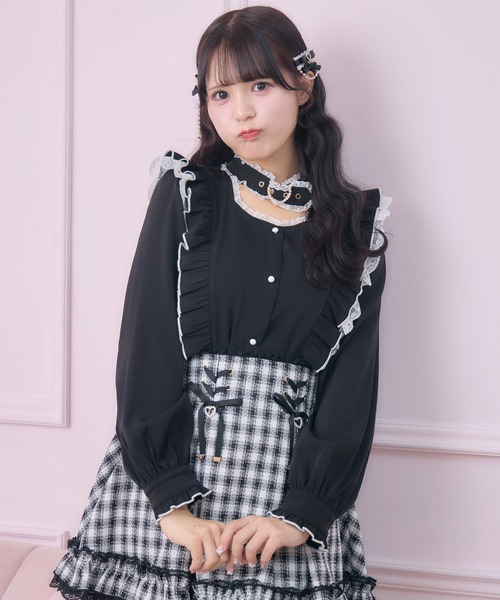 ROJITA（ロジータ）の「【revival】ハートバックルラッフルフリルブラウス（シャツ/ブラウス・レディース・ブラック/ピンク/ホワイト・FREE）」の11枚目の写真