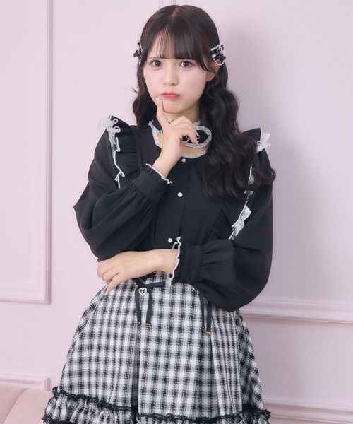 ROJITA（ロジータ）の「【revival】ハートバックルラッフルフリルブラウス（シャツ/ブラウス・レディース・ブラック/ピンク/ホワイト・FREE）」の12枚目の写真