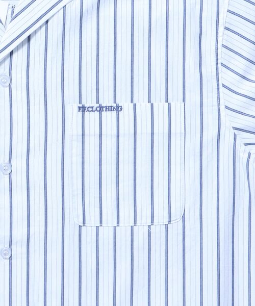 FFEIN(フェイン)の「【FFEIN(フェイン)】開襟ストライプ半袖シャツ / シャツ オープンカラー 半袖 ワンポイント 刺繍 ストライプ(シャツ/ブラウス・メンズ・スカイブルー/ライトグレー/ホワイト・SMALL/MEDIUM/LARGE)」の19枚目の写真