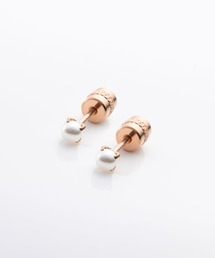 【サージカルステンレス】ネジロック式キャッチのステンレス製パールピアス