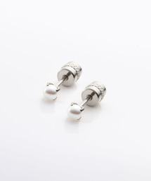 【サージカルステンレス】ネジロック式キャッチのステンレス製パールピアス