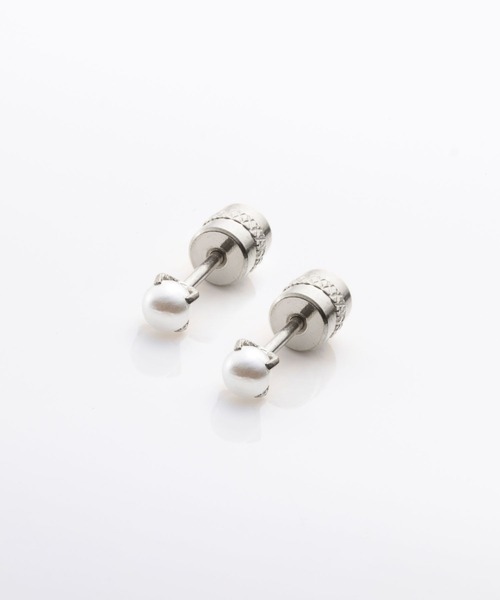 Cream dot.(クリームドット)の「【サージカルステンレス】ネジロック式キャッチのステンレス製パールピアス(ピアス(両耳用)・レディース・シルバー/ゴールド/ピンクゴールド・#3/#4/#5/#6/#7)」の2枚目の写真