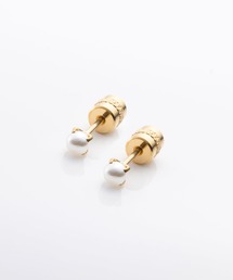 Cream dot. | 【サージカルステンレス】ネジロック式キャッチのステンレス製パールピアス(ピアス（両耳用）)