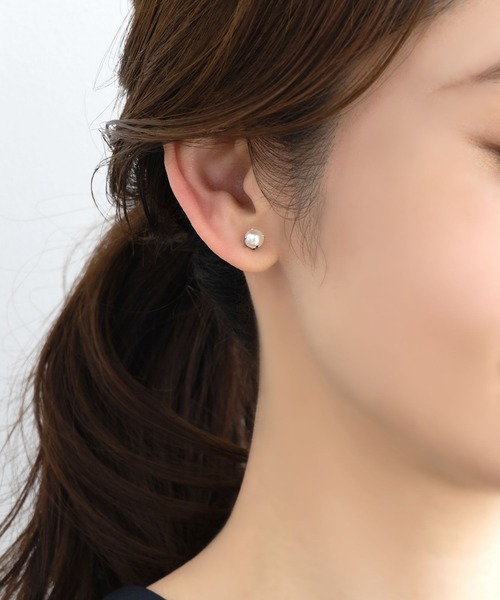 Cream dot.(クリームドット)の「【サージカルステンレス】ネジロック式キャッチのステンレス製パールピアス(ピアス(両耳用)・レディース・シルバー/ゴールド/ピンクゴールド・#3/#4/#5/#6/#7)」の10枚目の写真