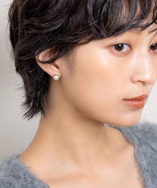 Cream dot.(クリームドット)の「【サージカルステンレス】ネジロック式キャッチのステンレス製パールピアス(ピアス(両耳用)・レディース・シルバー/ゴールド/ピンクゴールド・#3/#4/#5/#6/#7)」の13枚目の写真