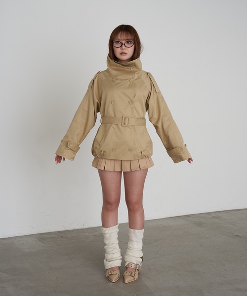 RAY CASSIN（レイカズン）の「スタンドショートトレンチコート（トレンチコート・レディース・ベージュ/ブラウン系その他2/ライトベージュ・FREE）」の18枚目の写真