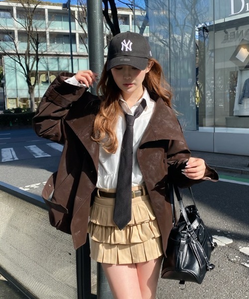 RAY CASSIN（レイカズン）の「スタンドショートトレンチコート（トレンチコート・レディース・ベージュ/ブラウン系その他2/ライトベージュ・FREE）」の12枚目の写真