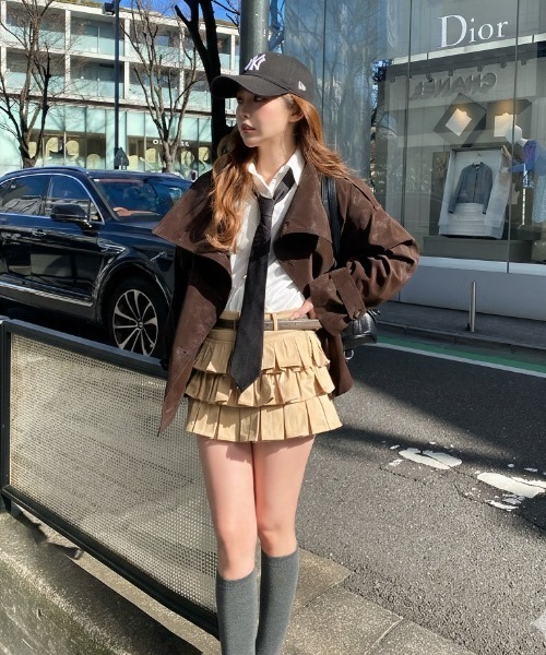 RAY CASSIN（レイカズン）の「スタンドショートトレンチコート（トレンチコート・レディース・ベージュ/ブラウン系その他2/ライトベージュ・FREE）」の15枚目の写真