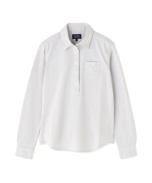 PEARLY GATES(パーリーゲイツ)の「【PEARLY GATES】SPXダイヤ柄鹿の子長袖プルオーバーカットソー(ポロシャツ・レディース・ホワイト/ネイビー・SMALL/MEDIUM)」の7枚目の写真