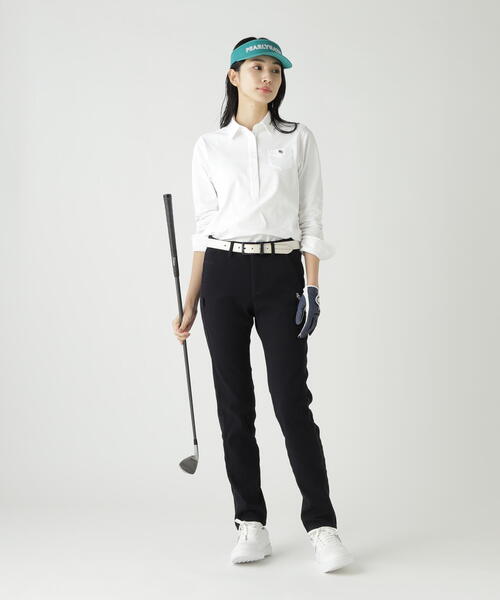 PEARLY GATES(パーリーゲイツ)の「【PEARLY GATES】SPXダイヤ柄鹿の子長袖プルオーバーカットソー(ポロシャツ・レディース・ホワイト/ネイビー・SMALL/MEDIUM)」の10枚目の写真