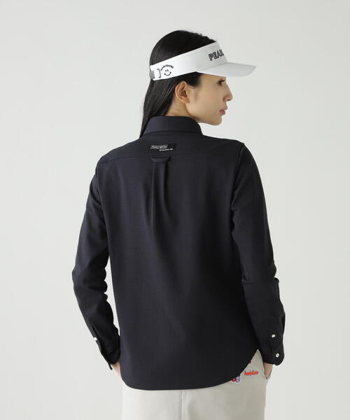 PEARLY GATES(パーリーゲイツ)の「【PEARLY GATES】SPXダイヤ柄鹿の子長袖プルオーバーカットソー(ポロシャツ・レディース・ホワイト/ネイビー・SMALL/MEDIUM)」の19枚目の写真