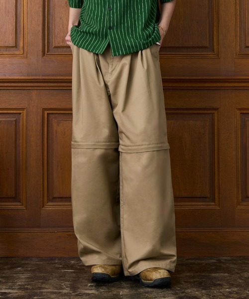 soerte(ソエルテ)の「4way Wide Straight Chino Pants / ダブルウエストワイドストレートチノパンツ【4way仕様】(チノパンツ・メンズ・チャコールグレー/ベージュ・3/2/1)」の10枚目の写真