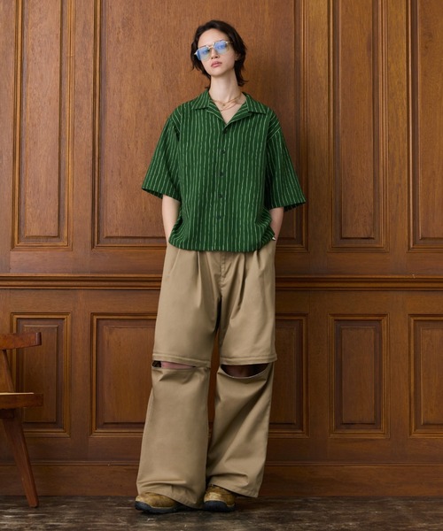 soerte(ソエルテ)の「4way Wide Straight Chino Pants / ダブルウエストワイドストレートチノパンツ【4way仕様】(チノパンツ・メンズ・チャコールグレー/ベージュ・3/2/1)」の5枚目の写真