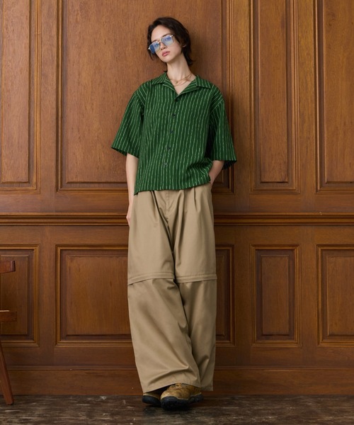 soerte(ソエルテ)の「4way Wide Straight Chino Pants / ダブルウエストワイドストレートチノパンツ【4way仕様】(チノパンツ・メンズ・チャコールグレー/ベージュ・3/2/1)」の9枚目の写真