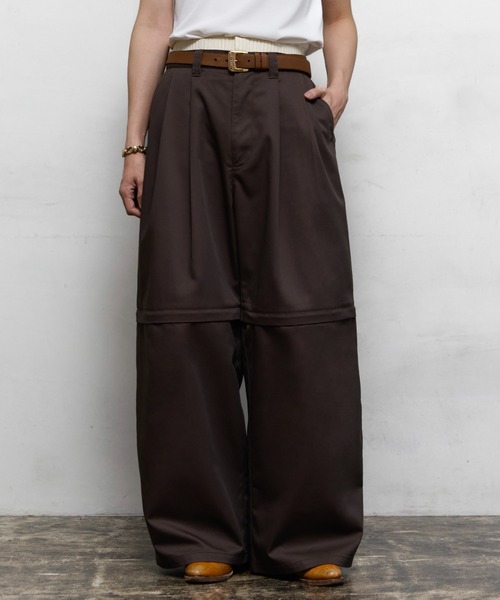 soerte(ソエルテ)の「4way Wide Straight Chino Pants / ダブルウエストワイドストレートチノパンツ【4way仕様】(チノパンツ・メンズ・チャコールグレー/ベージュ・3/2/1)」の8枚目の写真
