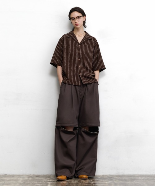 soerte(ソエルテ)の「4way Wide Straight Chino Pants / ダブルウエストワイドストレートチノパンツ【4way仕様】(チノパンツ・メンズ・チャコールグレー/ベージュ・3/2/1)」の3枚目の写真