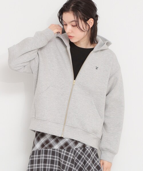 THE SHOP TK (ザ ショップ ティーケー )の「ダンボールZIPパーカ(カーディガン/ボレロ・レディース・グレー/オフホワイト・13/12)」の1枚目の写真