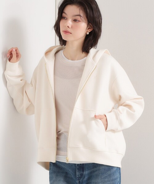 THE SHOP TK (ザ ショップ ティーケー )の「ダンボールZIPパーカ(カーディガン/ボレロ・レディース・グレー/オフホワイト・13/12)」の2枚目の写真