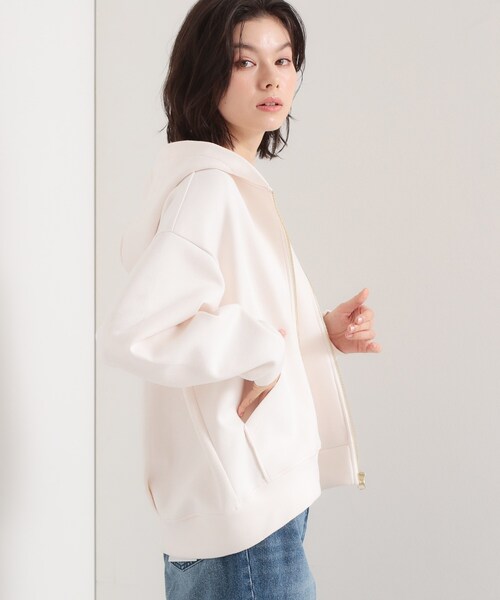 THE SHOP TK (ザ ショップ ティーケー )の「ダンボールZIPパーカ(カーディガン/ボレロ・レディース・グレー/オフホワイト・13/12)」の3枚目の写真