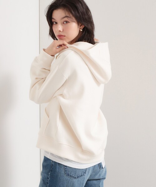 THE SHOP TK (ザ ショップ ティーケー )の「ダンボールZIPパーカ(カーディガン/ボレロ・レディース・グレー/オフホワイト・13/12)」の4枚目の写真