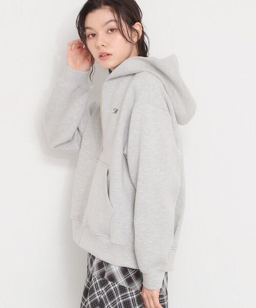 THE SHOP TK (ザ ショップ ティーケー )の「ダンボールZIPパーカ(カーディガン/ボレロ・レディース・グレー/オフホワイト・13/12)」の7枚目の写真