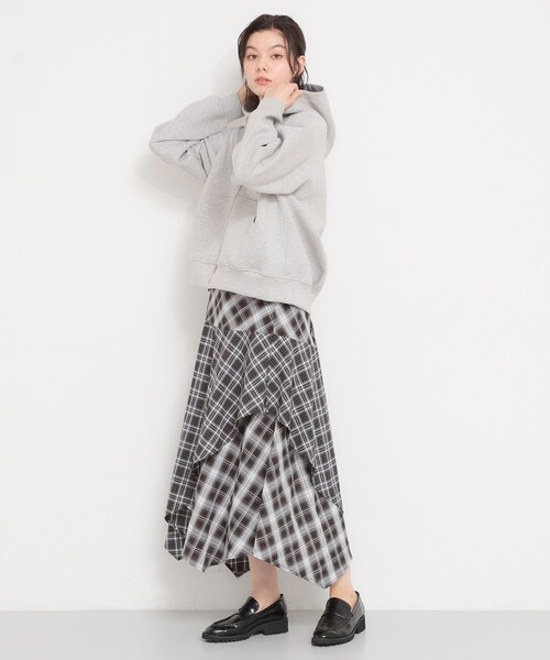 THE SHOP TK (ザ ショップ ティーケー )の「ダンボールZIPパーカ(カーディガン/ボレロ・レディース・グレー/オフホワイト・13/12)」の9枚目の写真