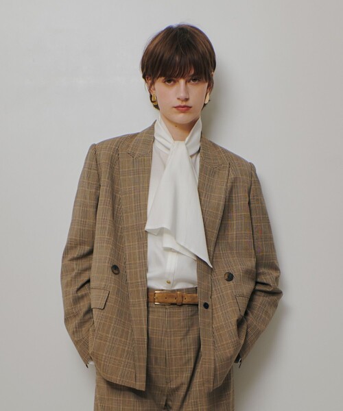 【超美品】allureville チェック柄ジャケット セール】ポプリンチェックジャケット（テーラードジャケット
