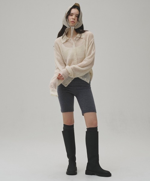 TODAYFUL（トゥデイフル）の「Soft Mohair Cardigan（ニット/セーター・レディース・インディゴブルー/キナリ/ベビーピンク・FREE）」の12枚目の写真