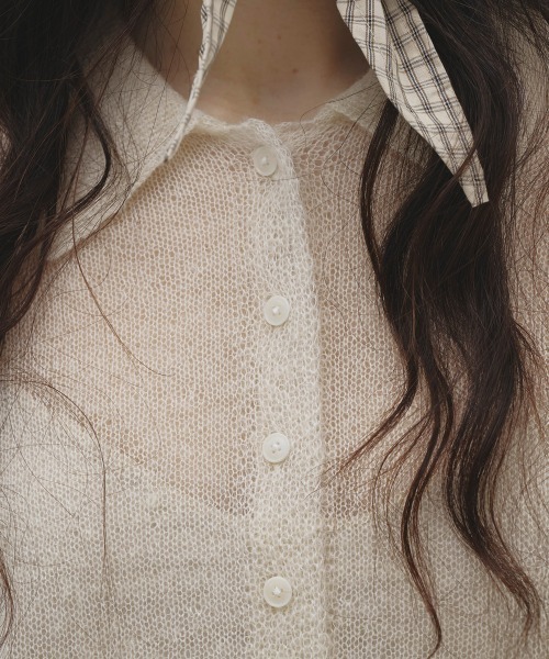 TODAYFUL（トゥデイフル）の「Soft Mohair Cardigan（ニット/セーター・レディース・インディゴブルー/キナリ/ベビーピンク・FREE）」の14枚目の写真