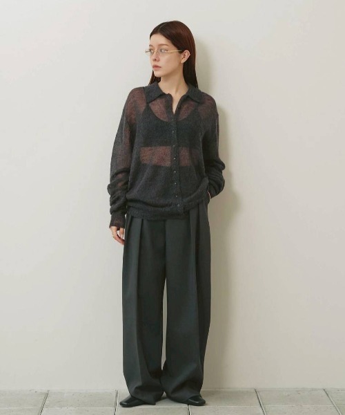 TODAYFUL（トゥデイフル）の「Soft Mohair Cardigan（ニット/セーター・レディース・インディゴブルー/キナリ/ベビーピンク・FREE）」の7枚目の写真