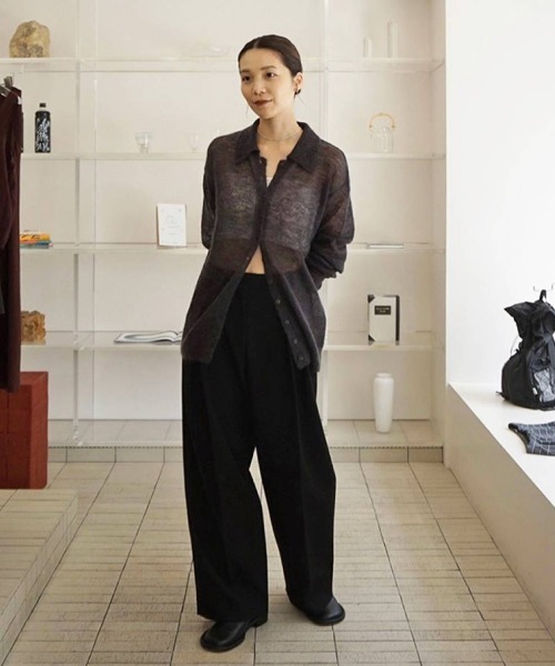 TODAYFUL（トゥデイフル）の「Soft Mohair Cardigan（ニット/セーター・レディース・インディゴブルー/キナリ/ベビーピンク・FREE）」の4枚目の写真