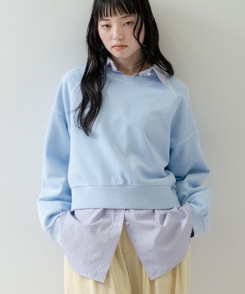 GALLEST（ギャレスト）の「ワイドスリーブカラースウェット（スウェット・レディース・ライトイエロー系/サックスブルー/ライトオレンジ系・38）」の5枚目の写真