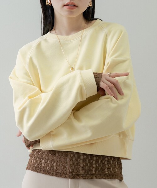 GALLEST（ギャレスト）の「ワイドスリーブカラースウェット（スウェット・レディース・ライトイエロー系/サックスブルー/ライトオレンジ系・38）」の13枚目の写真