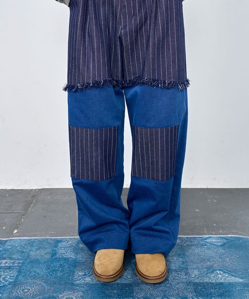 Nora Lily(ノラリリー)の「【Nora Lily】Sweat Denim Switching Pants(デニムパンツ・メンズ・インディゴブルー/ブラック・FREE)」の10枚目の写真