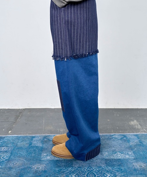 Nora Lily(ノラリリー)の「【Nora Lily】Sweat Denim Switching Pants(デニムパンツ・メンズ・インディゴブルー/ブラック・FREE)」の11枚目の写真