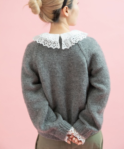 CHILD WOMAN(チャイルドウーマン)の「ネパールギルボックス スワンインターシャプルオーバー(ニット/セーター・レディース・レッド/ブラック/グレー・FREE)」の8枚目の写真