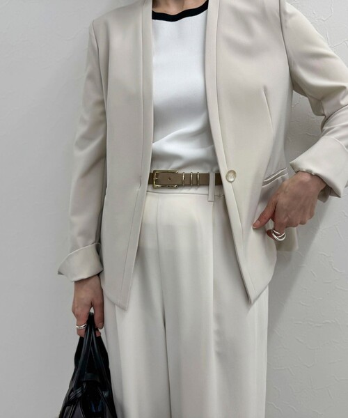 NOLLEY’S(ノーリーズ)の「トリプルカンスクエアベルト20(ベルト・レディース・ベージュ/ブラック/オフホワイト・FREE)」の5枚目の写真