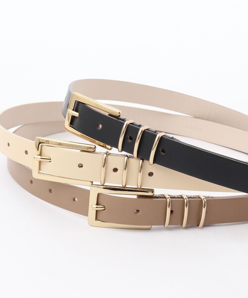 NOLLEY’S(ノーリーズ)の「トリプルカンスクエアベルト20(ベルト・レディース・ベージュ/ブラック/オフホワイト・FREE)」の9枚目の写真