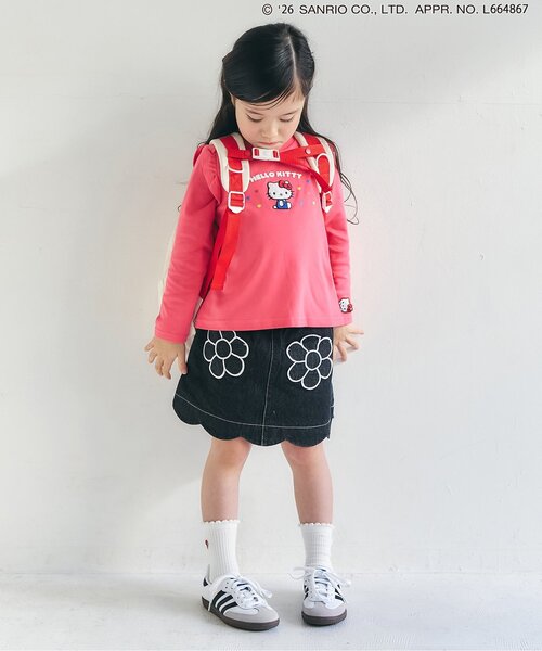 apres les cours（アプレレクール）の「フラワーポケットインパンツ付きスカート_ジュニア対応（スカート・キッズ・ミント/サックスブルー/ブラック・140/120/100/130/110/90/80）」の6枚目の写真