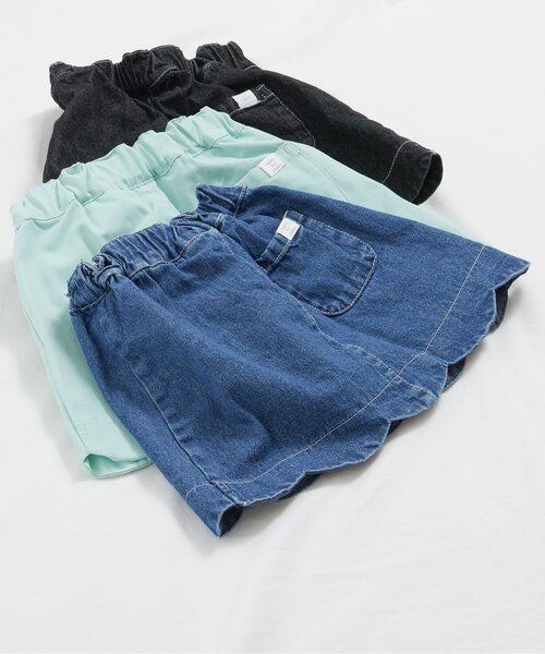 apres les cours（アプレレクール）の「フラワーポケットインパンツ付きスカート_ジュニア対応（スカート・キッズ・ミント/サックスブルー/ブラック・140/120/100/130/110/90/80）」の8枚目の写真