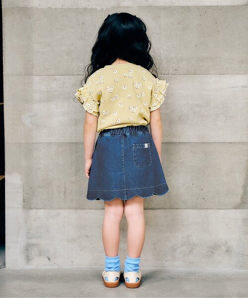 apres les cours（アプレレクール）の「フラワーポケットインパンツ付きスカート_ジュニア対応（スカート・キッズ・ミント/サックスブルー/ブラック・140/120/100/130/110/90/80）」の13枚目の写真