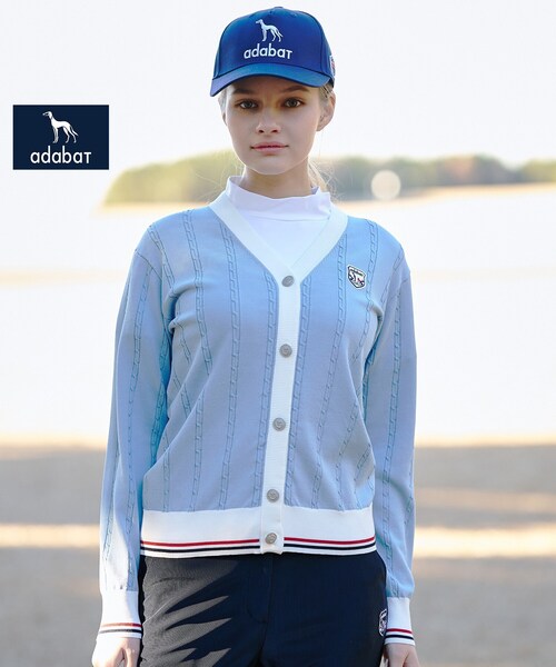 adabat(アダバット)の「【ADABAT NAVY】ケーブルニットUVカーディガン(カーディガン/ボレロ・レディース・ネイビー/サックスブルー/ホワイト・38/40)」の8枚目の写真