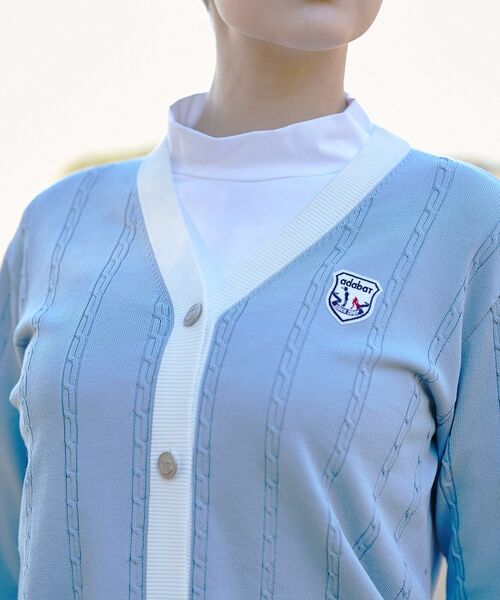 adabat(アダバット)の「【ADABAT NAVY】ケーブルニットUVカーディガン(カーディガン/ボレロ・レディース・ネイビー/サックスブルー/ホワイト・38/40)」の11枚目の写真