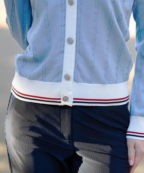 adabat(アダバット)の「【ADABAT NAVY】ケーブルニットUVカーディガン(カーディガン/ボレロ・レディース・ネイビー/サックスブルー/ホワイト・38/40)」の13枚目の写真