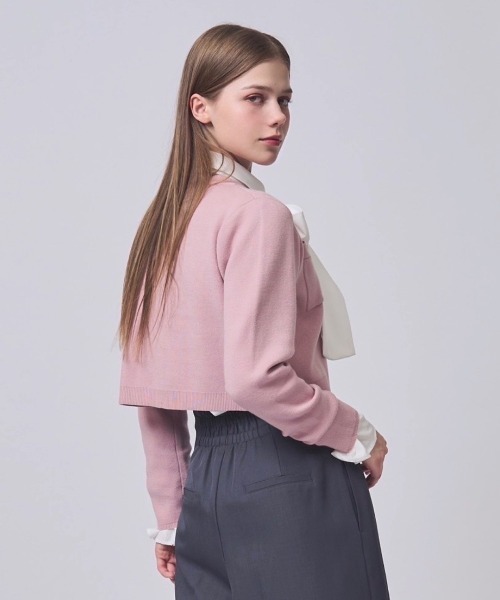 SWINGLE(スウィングル)の「金ボタンクルーネックカーディガン(カーディガン/ボレロ・レディース・イエロー/ピンク/ブラック/オフホワイト・FREE)」の12枚目の写真